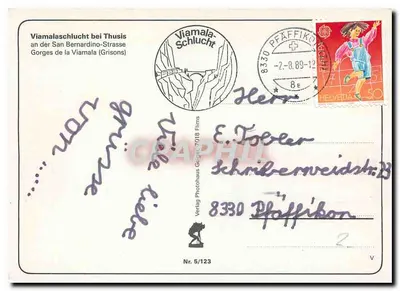 Viamala — Przełęcz Viamala (Grisons) — Verlag Photohaus Guppi, Nr. 5/123 — Rewers