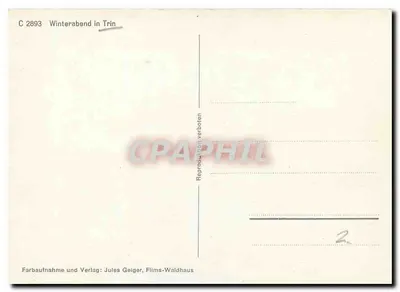 Trin — Zimowy wieczór — Jules Geiger, Flims-Waldhaus, nr C 2893 — Rewers