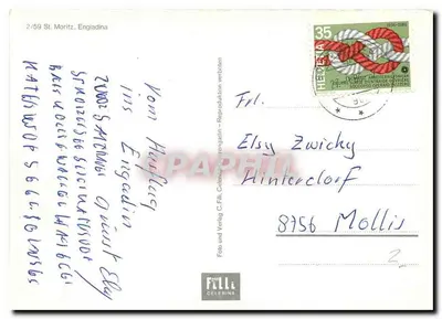 St. Moritz — widok panoramiczny — Foto und Verlag C. Fili, Celerina — Rewers