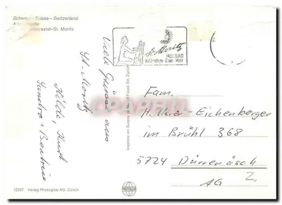 Julier-Route — panorama alpejska — Verlag Photoglob AG Zürich n°12337 — Rewers