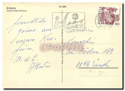 St. Moritz — Grand Hotel Kurhaus — Photo et Verlag Hans Steiner St. Moritz, n° 205 — Rewers