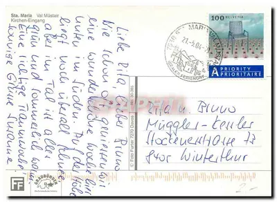 Sta. Maria Val Müstair — Wejście do kościoła — Foto Furer 7270 — Rewers