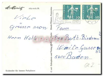 St. Moritz — widok panoramiczny — Druck und Verlag St. Moritz, C 106 — Rewers