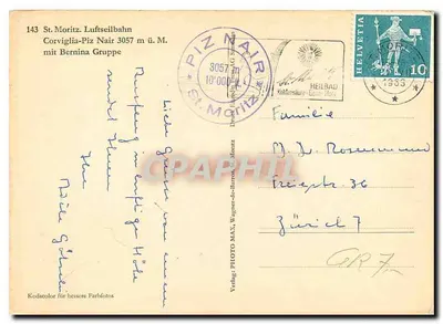 St. Moritz - Corviglia-Piz Nair - teleferyk - 1933 — Rewers