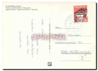 St. Antönien — widok panoramiczny — wydawca nieznany, numer serii nieodczytalny — Rewers