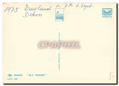 M.V. Hengist — Sealink — A.Dixon — Verso