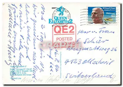 Cunard — O navio Queen Elizabeth 2 — editor Graphphil — Verso