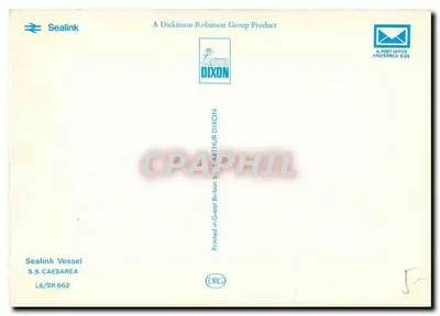 S.S. CAESAREA — Navio Sealink — Produto da Dickinson Robinson Group — Verso