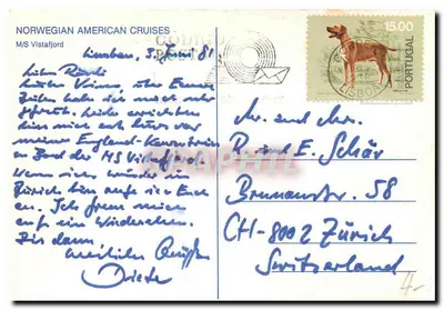 M/S Vistafjord — Norwegian American Cruises — wydawca NORWEGIAN AMERICAN CRUISES — Rewers