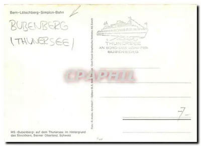 Bubenberg — barco no lago de Thoune — Bern-Lötschberg-Simplon-Bahn AG — Verso