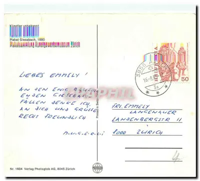 Giessbach - Draadslagbaan — Hauser Frères, uitgever — Achterkant