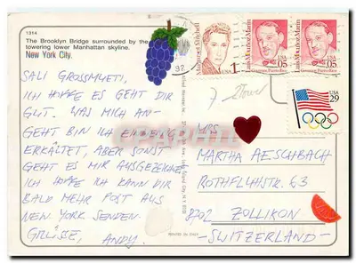 Nova Iorque — vista do Brooklyn Bridge e do skyline do Lower Manhattan — editor não visível — Verso