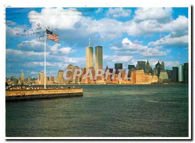 New York City Downtown Skyline — vista desde Ellis Island — Alfred Mainzer, Inc.