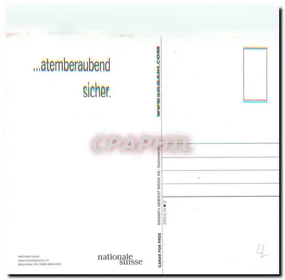 Roger Federer — propaganda para Nationale Suisse — editor MASAN!s AMBIENT MEDIA AG — Verso