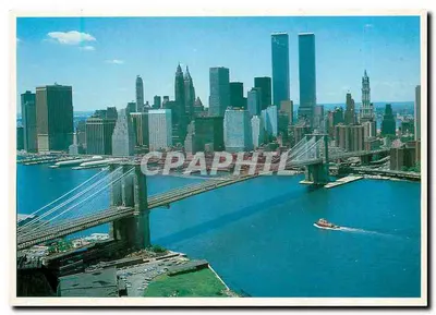 Nova York — Ponte Brooklyn e Torres Gêmeas — Manhattan Post Card Co. Inc.