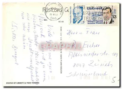 Estátua da Liberdade e Torres Gêmeas — NESTERS MAP & GUIDE — editor NESTERS — Verso