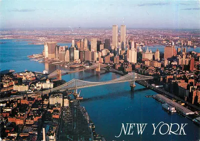 New York — vista aérea dos pontes de Brooklyn e de Manhattan — Alfred Manzner, Inc.