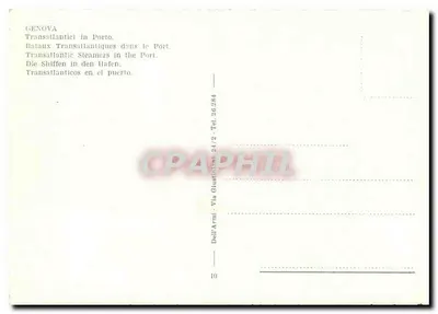 Genova — Transatlantici w portowym — Dell'Armi, Via Ghiautini, 24 / 2 — Rewers