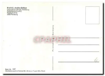 Porto de carga — Volkswagen Beetles em trânsito — edição P.A.R.C.-Archiv, Wolfsburg — Verso