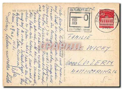 MS Europa — navio de cruzeiro — Verlag F. Münze, Berlim — Verso