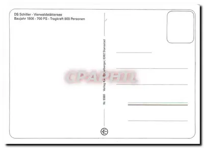 DS Schiller - Zbiornik Vierwaldstättersee — parowóz — wydawca Verlag Kai Enzleberger, nr 9360 — Rewers