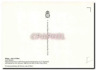 Lord Nelson — statek żaglowy — Izba Pocztowa Wyspy Man — Rewers