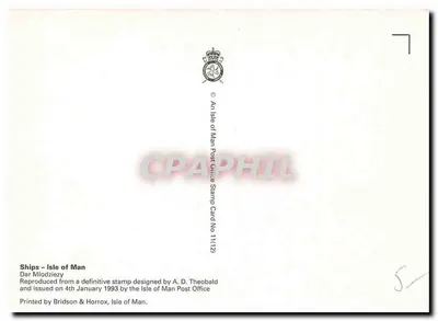 Statki żaglowe — Dar Młodzieży — Isle of Man Post Office — Rewers