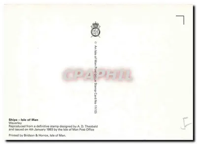 Waverley — nave a vapore dell'Isola di Man — editore Isle of Man Post Office, n° 11(12) — Verso