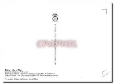 Snæfells V Saindo de Ardrossan — Ilha de Man — Correios — Verso
