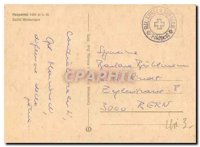 Hospental — Teleférico Winterhorn — Colorverlag, Zug 3072 — Verso