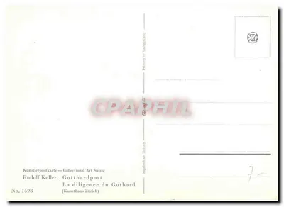 A diligência do Gothard — Rudolf Koller — No. 1598 — Verso