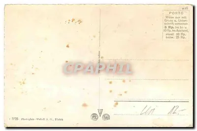 Göschenen — Elektryczny pociąg Gotthardbahn — Photoglob-Wehrell A.G., Zurych — Rewers