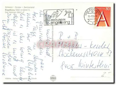 Engelberg — widok z Hahnenmoos — Photoglob AG Zürich — Rewers