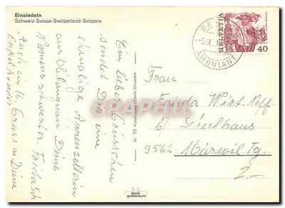 Maria Einsiedeln — Local de peregrinação — Suíça — Verso