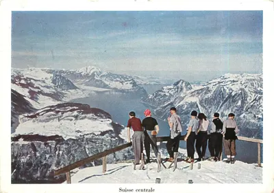 Suíça central — vista panorâmica nevada — editor não visível