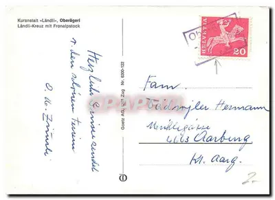 Kurastalt «Ländli», Oberägeri — Ländli-Kreuz mit Fronalpstock — Goetz AG, Zug Nr. 6309-122 — Rewers