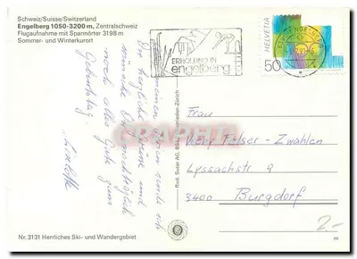 Engelberg — widok z lotu — Rud. Suter AG, n° 3131 — Rewers