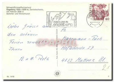 Engelberg — widok panoramiczny z jeziorem i górami — Rewers