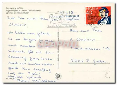 Titlis-Panorama — Widok panoramiczny Alp szwajcarskich — Rud. Suter AG, Nr. 19807 — Rewers
