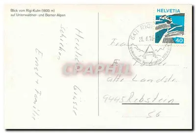 Visão das Alpes Bernoises e Unterwaldner — Rigi-Kulm (1800 m) — editor não visível — Verso