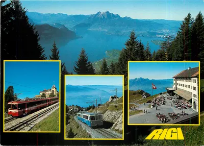 Rigi — Vista panorâmica e transportes — Photoglob Zürich/Vevey