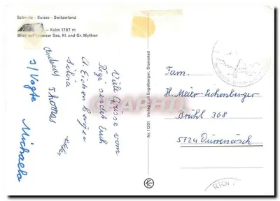 Kulm 1797 m — Widok na jezioro Lucern i Wielkie Mythen — Verlag Karl Engelberger, Nr. 11201 — Rewers