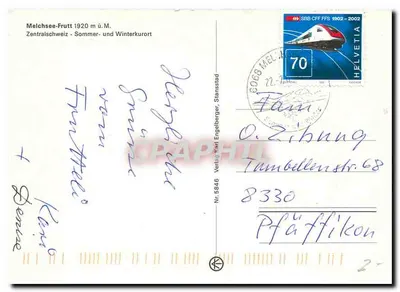 Melchsee-Frutt — lago e capela alpina — Verlag Karl Engelberger, n° 5846 — Verso