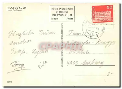 Pilatus Kulm — Hotel Bellevue — wydawca Hotels Pilatus Kulm i Bellevue — Rewers