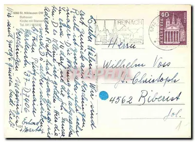Igreja com Stanzerhof — Reinach, Suíça — editor Color-Foto-Reinhard, n° 424 — Verso