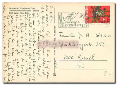 Vista do glaciar de Klein-Titlis — Bergbahnen Engelberg — editor Goetz AG, n° 6390-104 — Verso