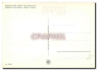 Widok z zimnych gór Titlis – Trübsee – Engelberg — Rud. Suter AG, Zürich — Rewers