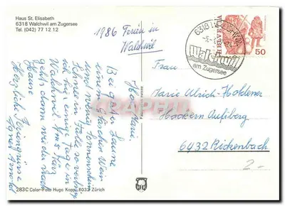 Haus St. Elisabeth — Walchwil am Zugersee — wydawca Hugo Kopp, n° 283C — Rewers