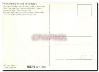Vierwaldstättersee z Pilatus — SBB — numer serii LU 2 — Rewers
