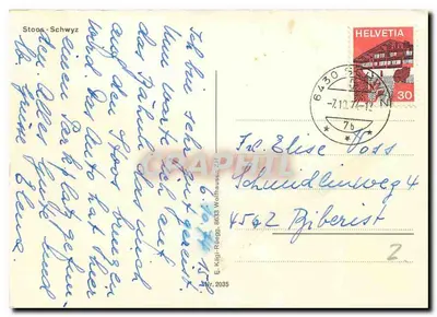 Stoos - Schwyz — widok panoramiczny — wydawca E. Kägi-Rüegg, n° 2035 — Rewers